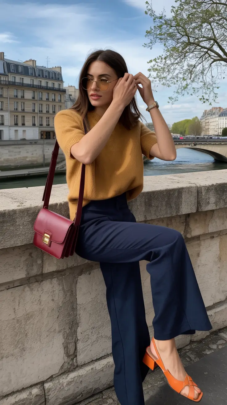 cozy spring travel outfits 2026 Warm Mustard Tones for Strolling Through Europe in Early Spring