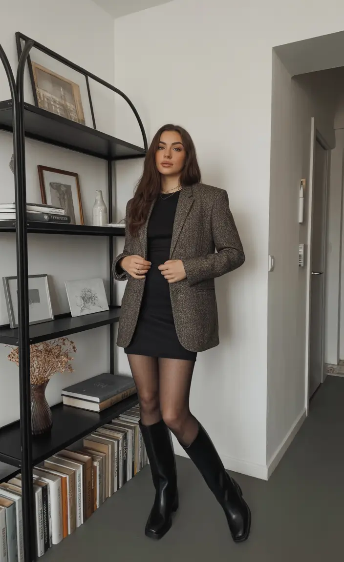 creating a spring capsule wardrobe 2026 Elegant Mini Dress Layered with Classic Tweed