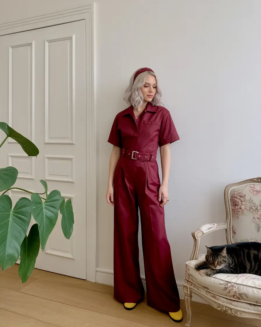 daytime spring fashion outfits 2026 Bold Monochrome With A Touch of Vintage Drama