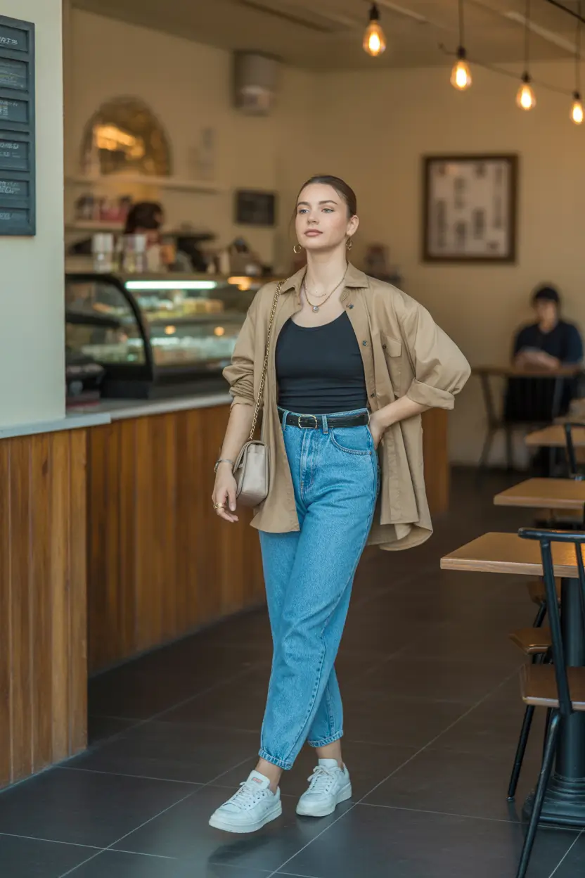 daytime spring fashion outfits 2026 Warm Neutrals With a Relaxed Casual Street Mood