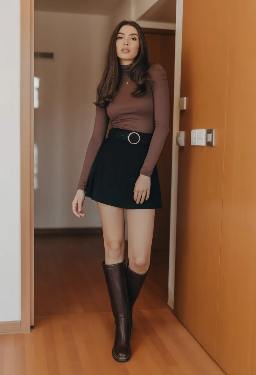 daytime spring fashion outfits 2026 Minimalist Skirt Look With Warm Tones