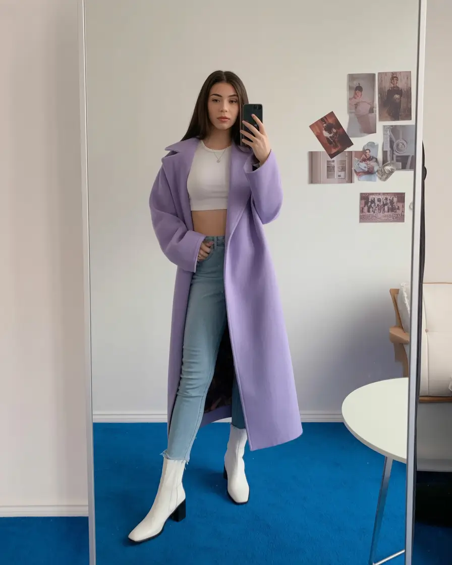 daytime spring fashion outfits 2026 Lavender Layering With a Fresh Spring Glow