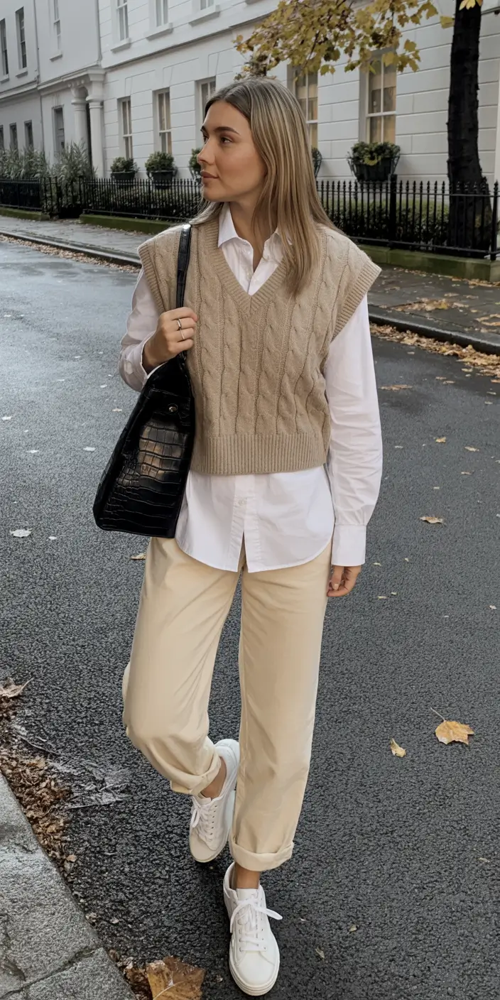 effortless spring style outfits 2026 Cable Knit Warmth With a Parisian Softness