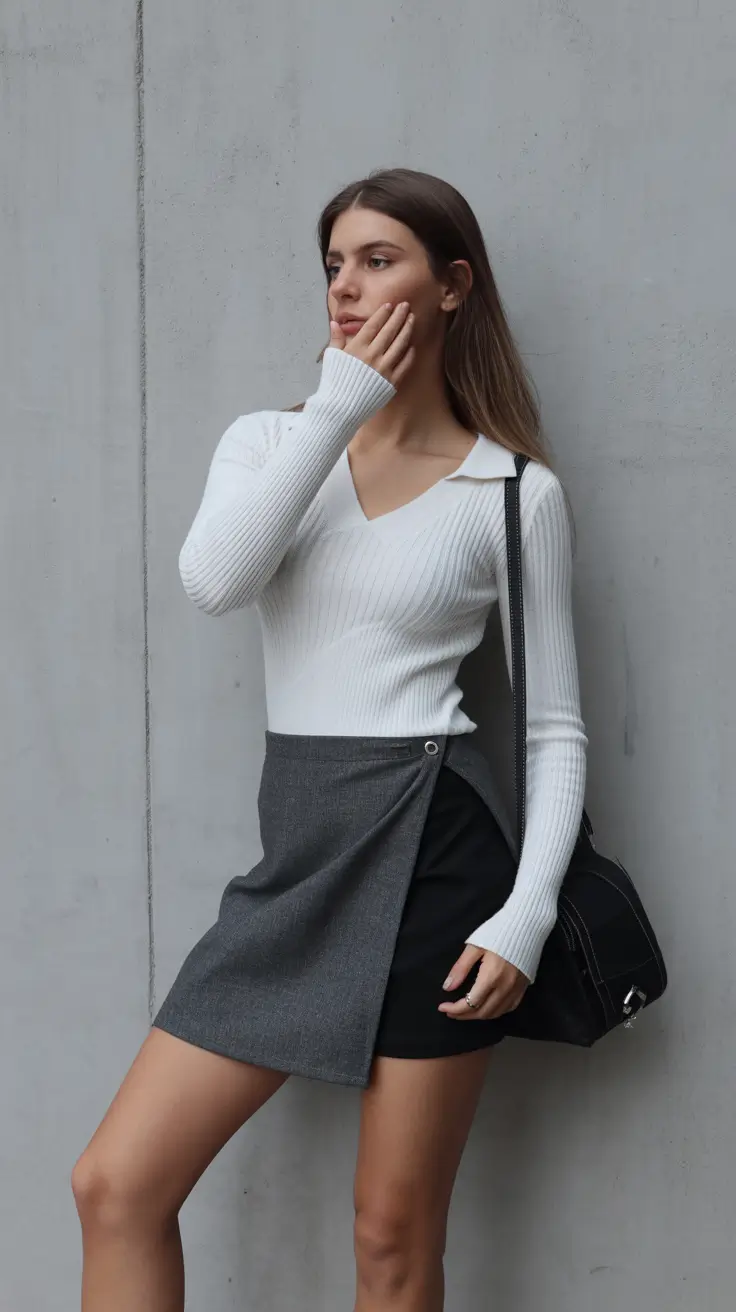 effortless spring style outfits 2026 Contemporary Contrast With Soft Structured Lines