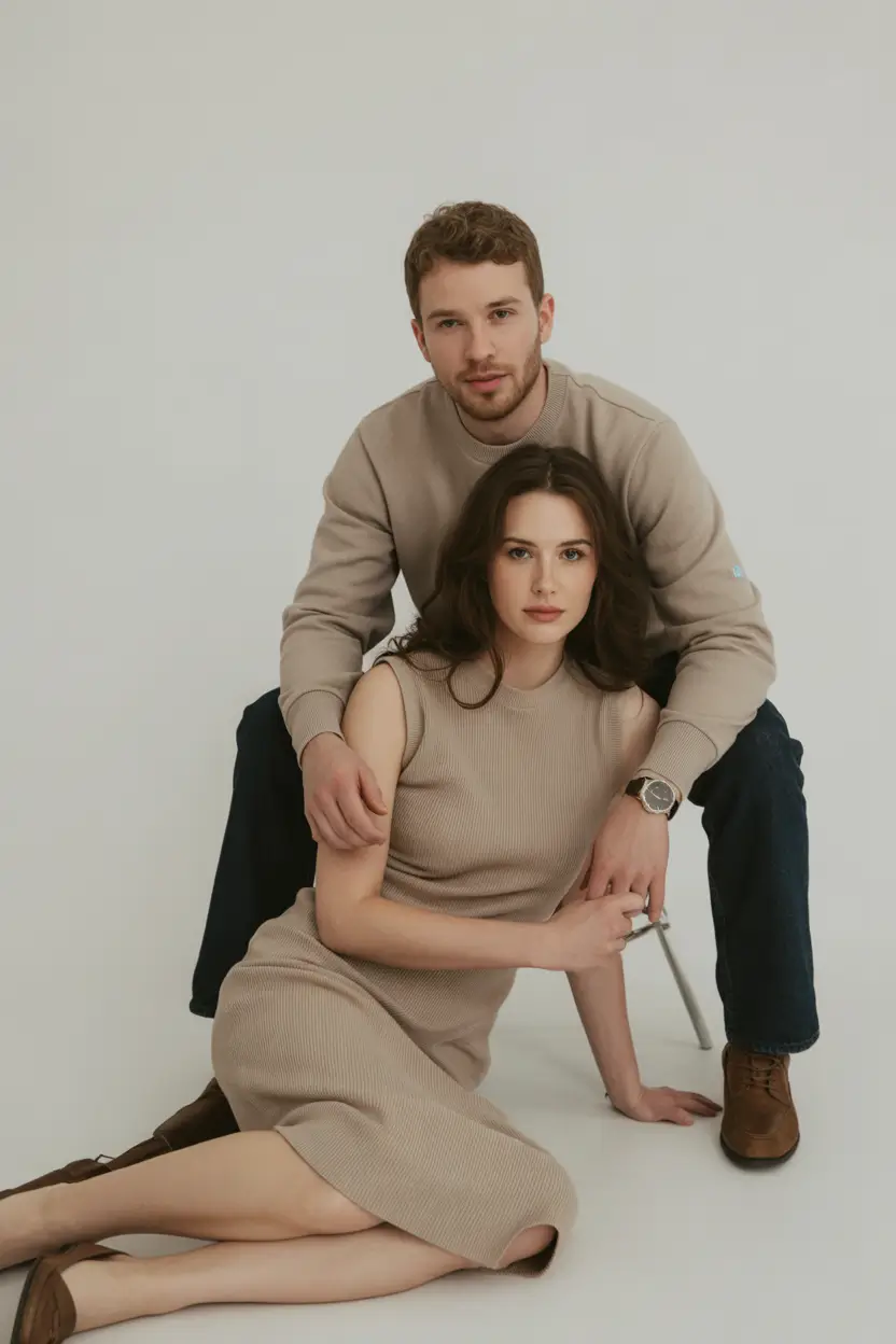 elegant spring family pictures outfits for 2026 Soft Taupe Minimalism for Elegant Spring Portraits