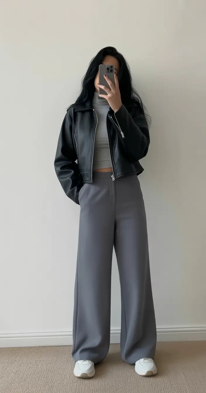 Every Day Spring Outfits to Love 2026 Modern Edge with a Cropped Jacket and Cool Grey Trousers