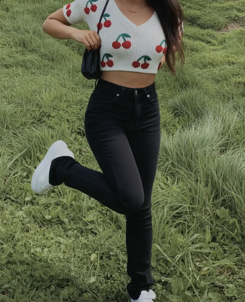 Every Day Spring Outfits to Love 2026 Cherry Knit Energy for Playful Spring Mornings