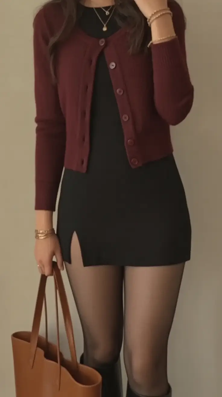 fancy spring birthday outfit 2026 Berry Tones and Black for a Chic Birthday Outfit