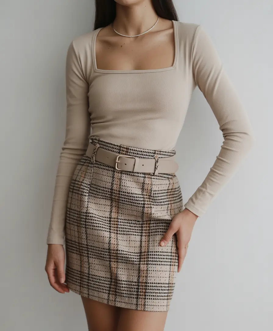 fancy spring birthday outfit 2026 Soft Beige Mini Skirt Inspiration for a Classy Spring Celebration