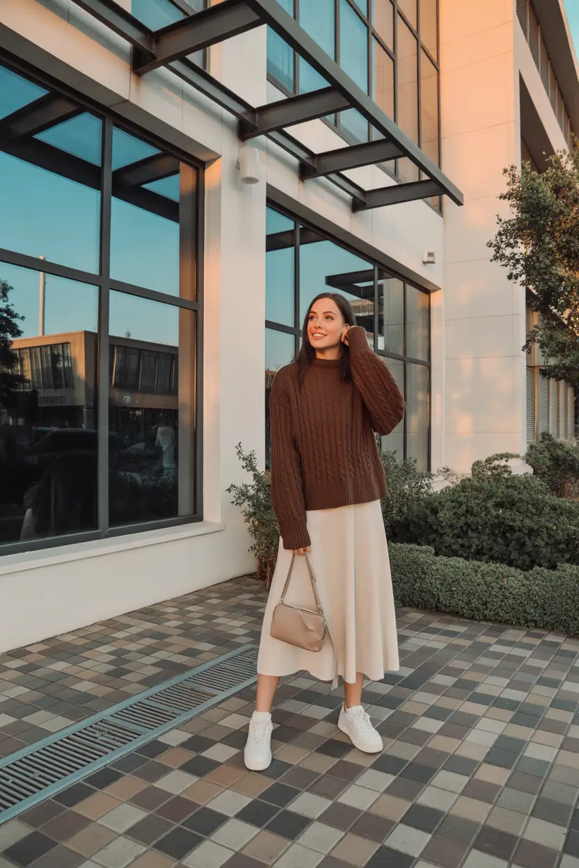 fancy spring birthday outfit 2026 Cable Knit Charm for an Elegant Spring Day Celebration