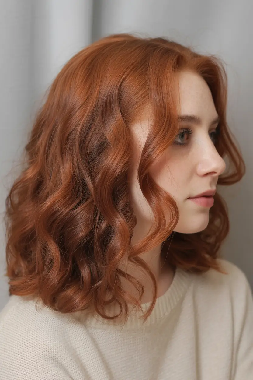 haircut ideas winter Copper Curl Bob With Soft Winter Bounce