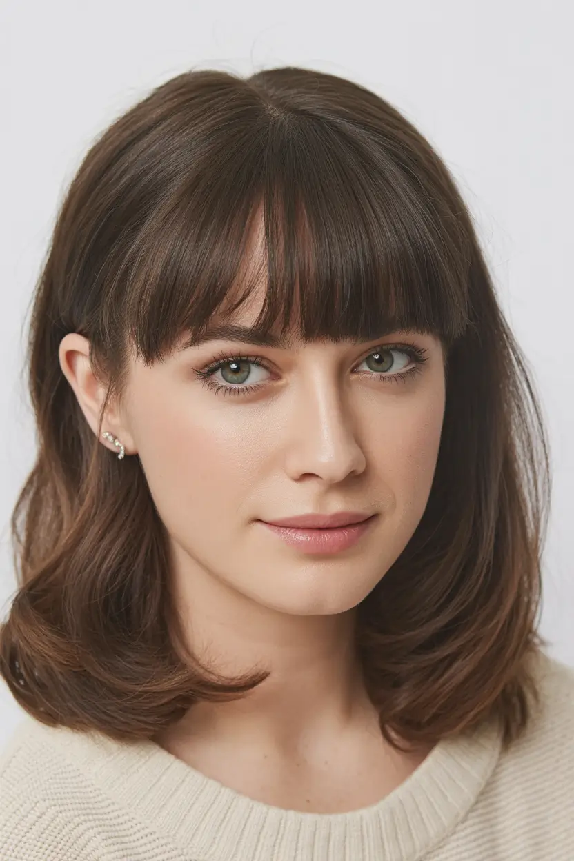 haircut ideas winter Classic Winter Bob With Soft Full Fringe