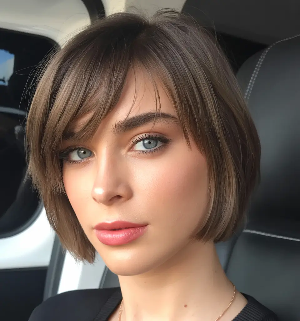 haircut ideas winter Micro Layer Bob With Chic Winter Texture