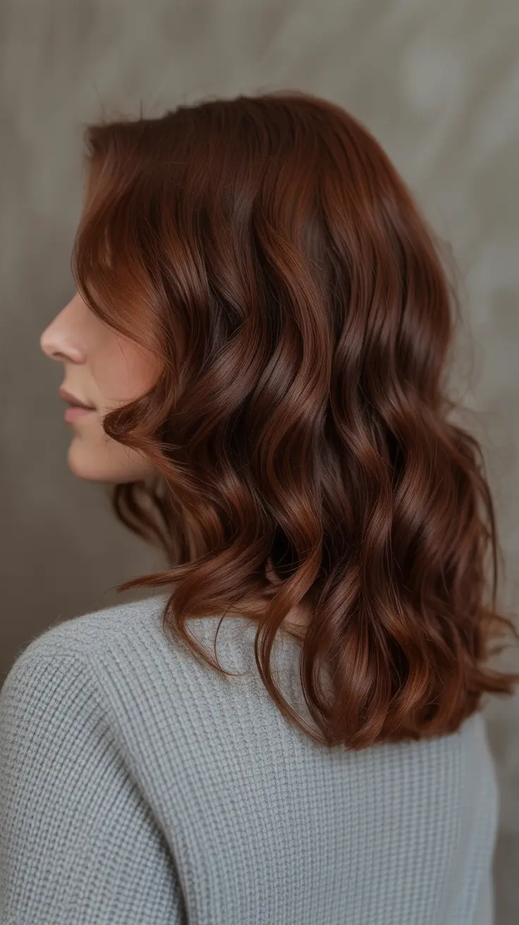 haircut ideas winter Soft Chocolate Waves With a Cozy Winter Sheen
