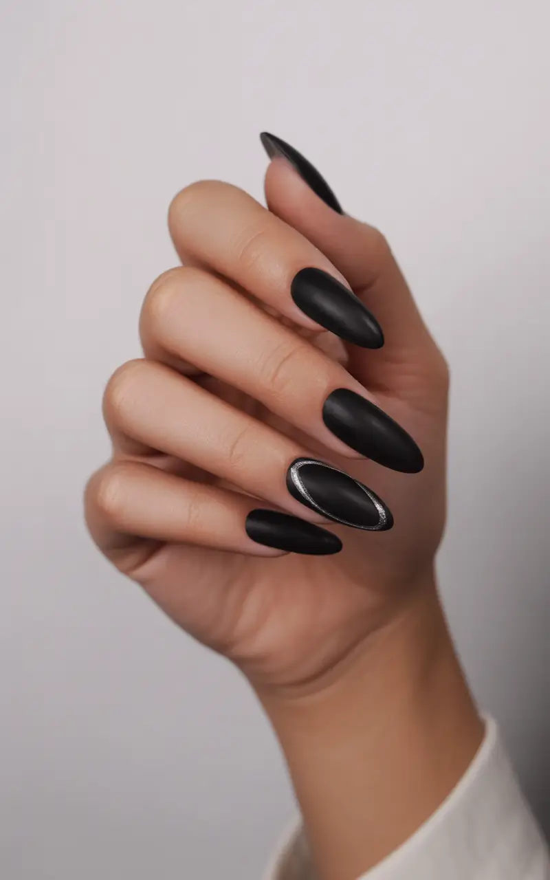 february nails designs 2026 Midnight Velvet Matte Nails