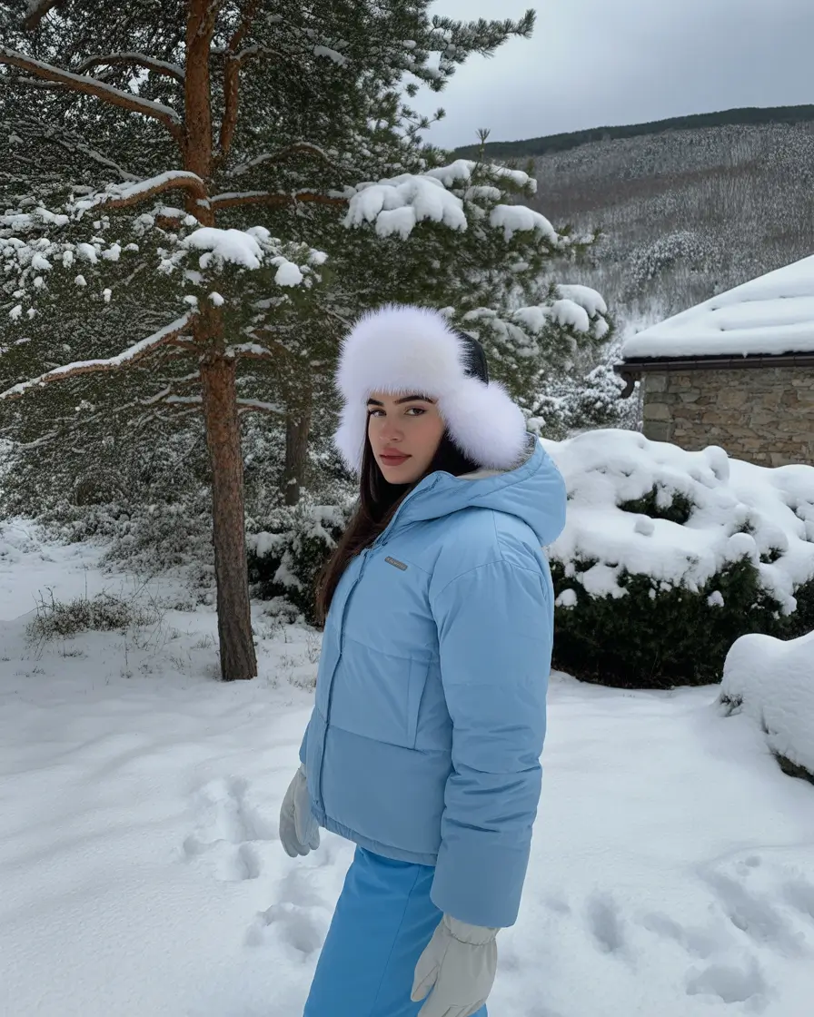 February outfits ideas 2026 Blue Winter Brightness With Soft Ski Inspired Layers