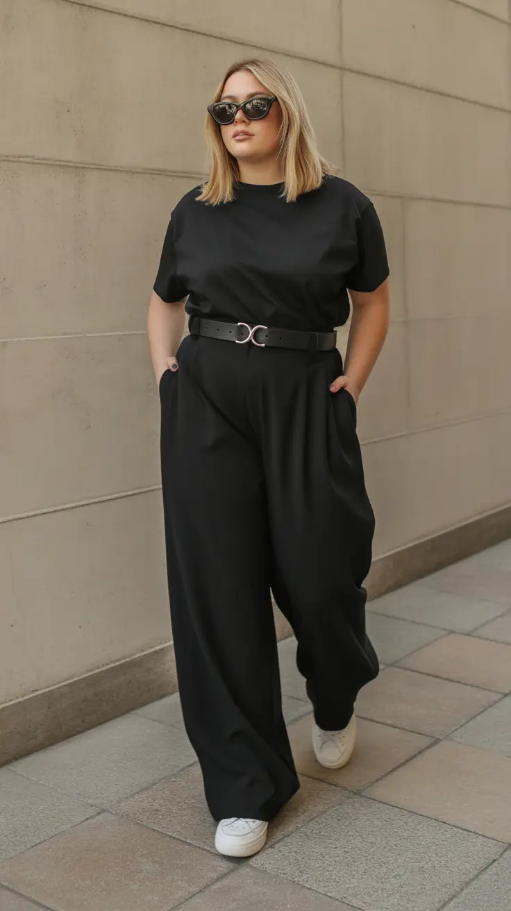 feminine midsize spring outfits 2026 All Black With Relaxed Spring Structure