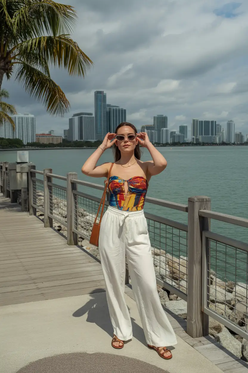 festive spring break outfit 2026 Colorful Corset Energy for a Miami Boardwalk Moment