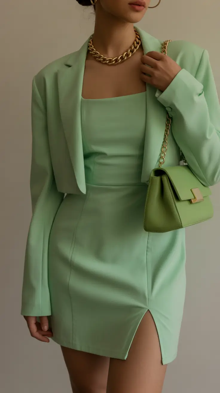 festive spring break outfit 2026 Mint Green Confidence for a Chic Night Out