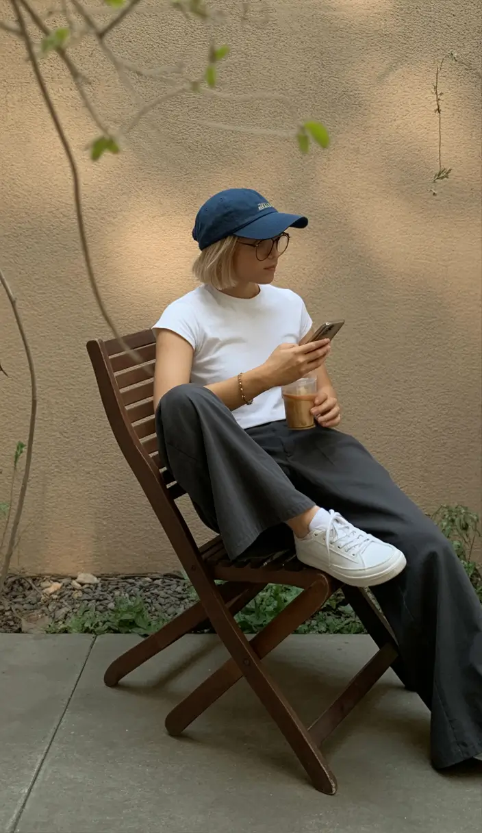 fresh spring sport outfits for women 2026 Relaxed White Tee and Wide Leg Comfort for Spring