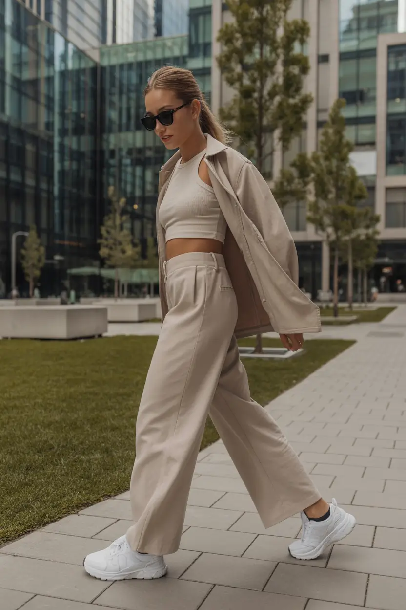 fresh spring sport outfits for women 2026 Soft Neutrals with Elegant Sport Vibes