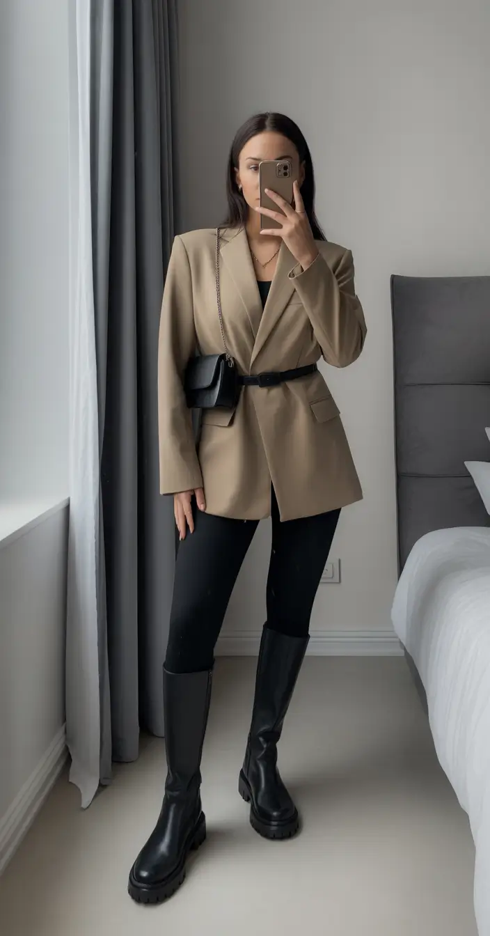 modern old money spring outfits 2026 Tailored Camel Layers With a Confident Urban Edge