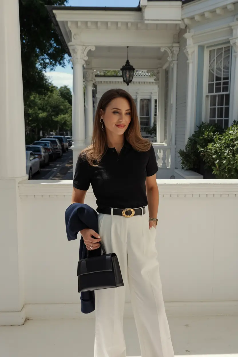 modern old money spring outfits 2026 Black And White Refined With a Fresh Spring Ease