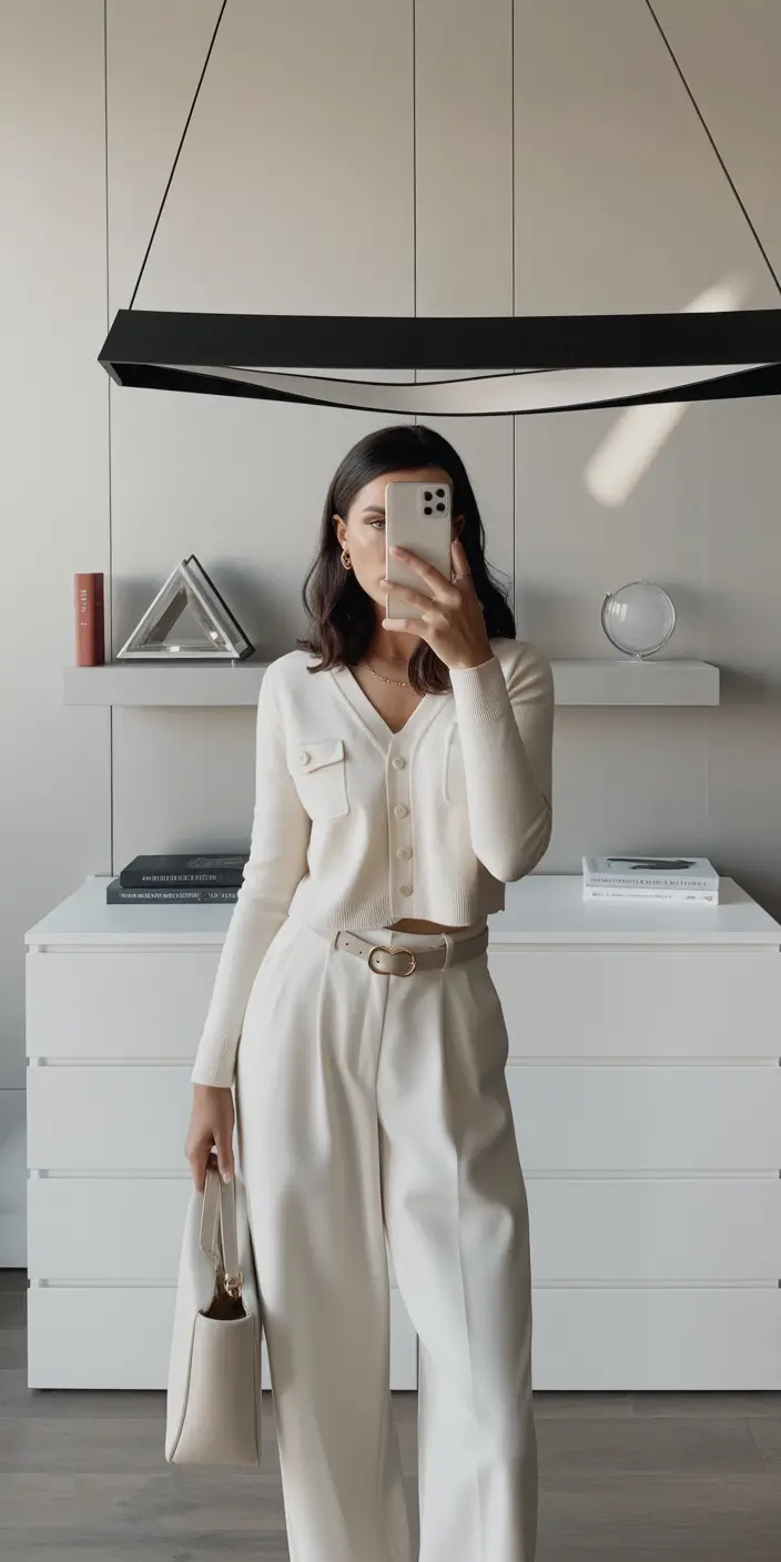 modern old money spring outfits 2026 Monochromatic Elegance in Iconic Cream Tones