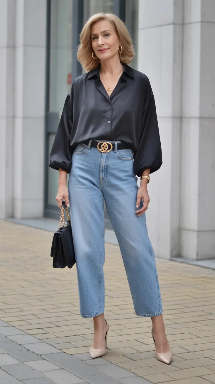 Modern spring dressing over 50 2026 Relaxed Denim Balancing Effortless Elegance