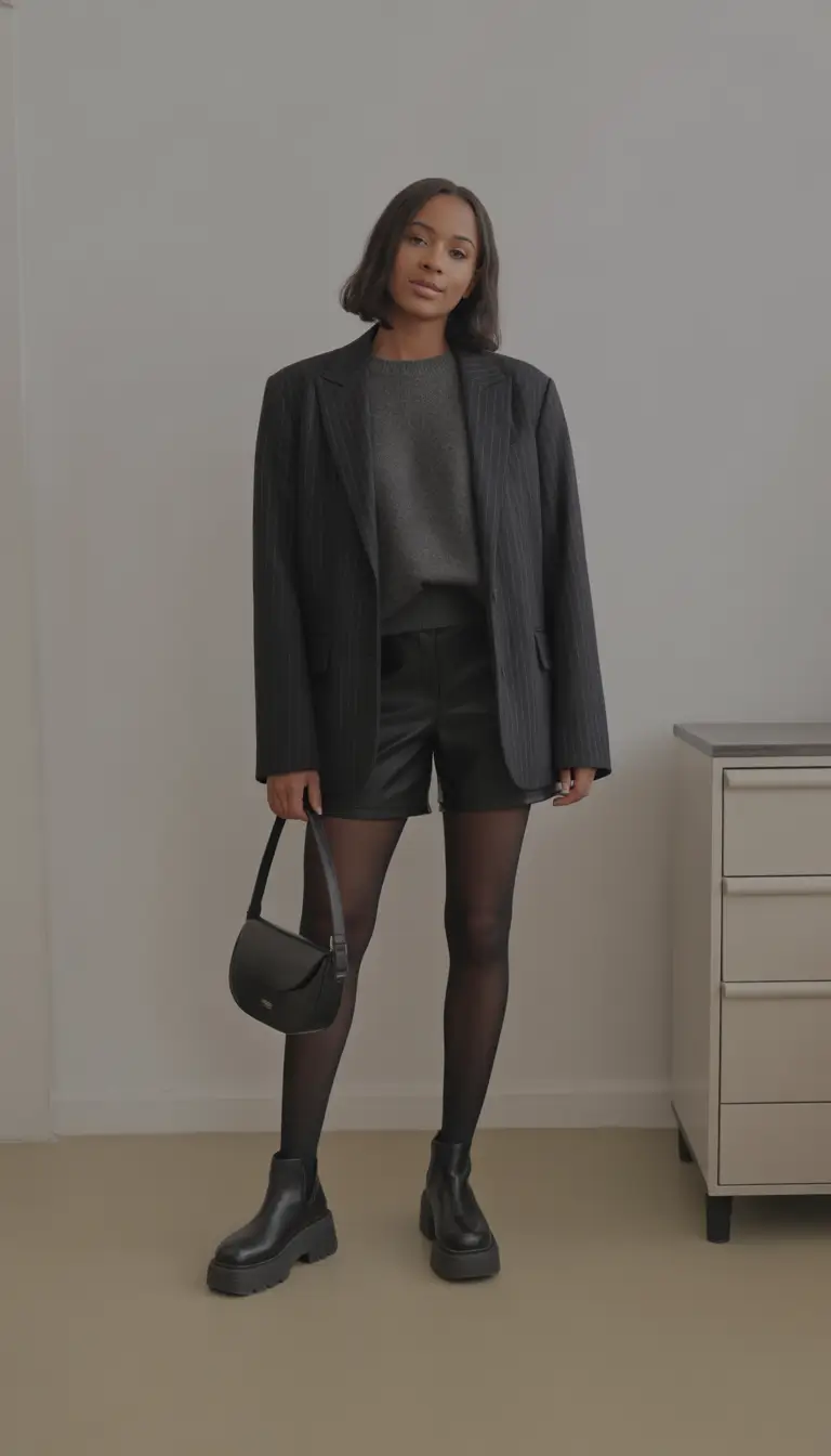 modern spring outfits black women 2026 Tailored Cool with a Touch of Dark Academia Spring Mood