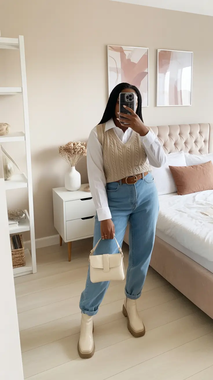 modern spring outfits black women 2026 Soft Neutrals with a Cozy Spring Twist