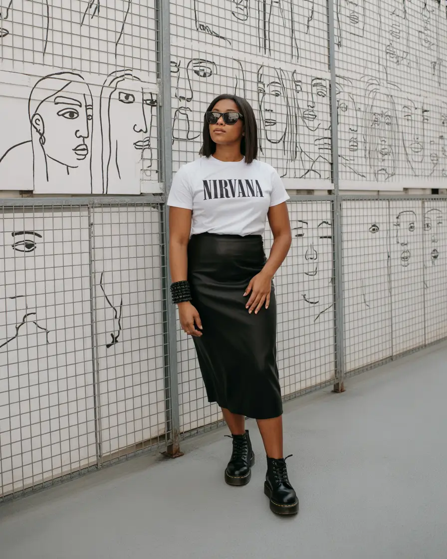 modern spring outfits black women 2026 Graphic Cool with a Subtle Rock Influence