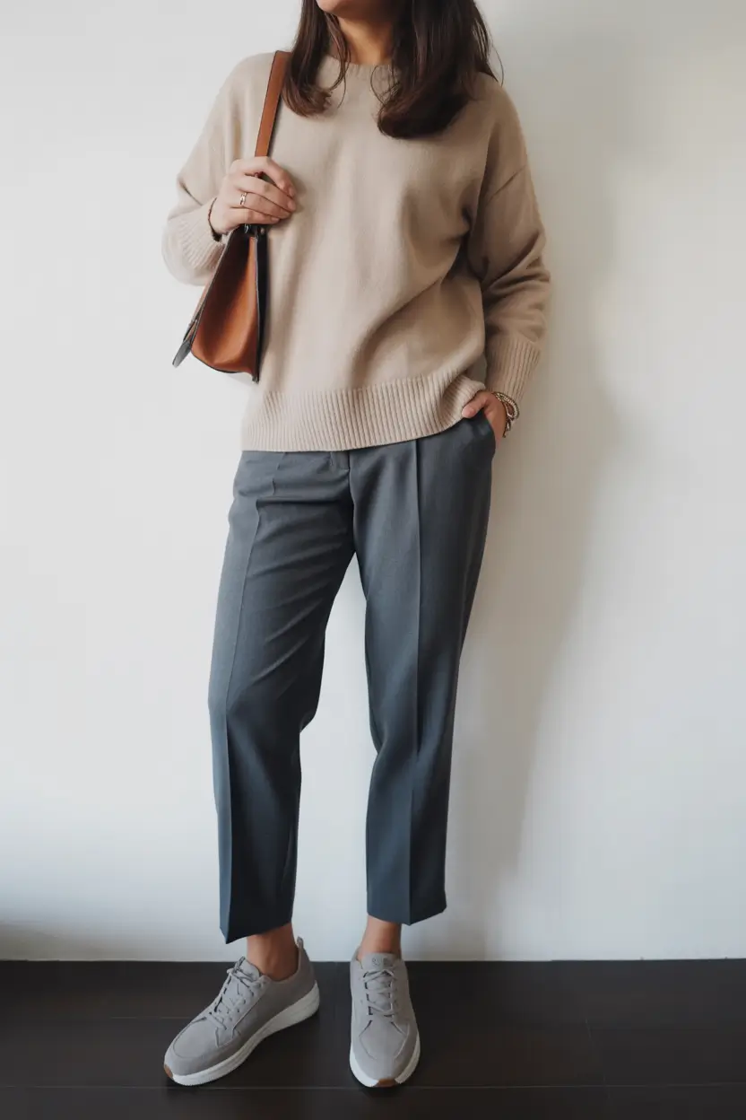 modern spring outfits for women over 50 2026 Soft Neutrals with Comfortable Tailoring