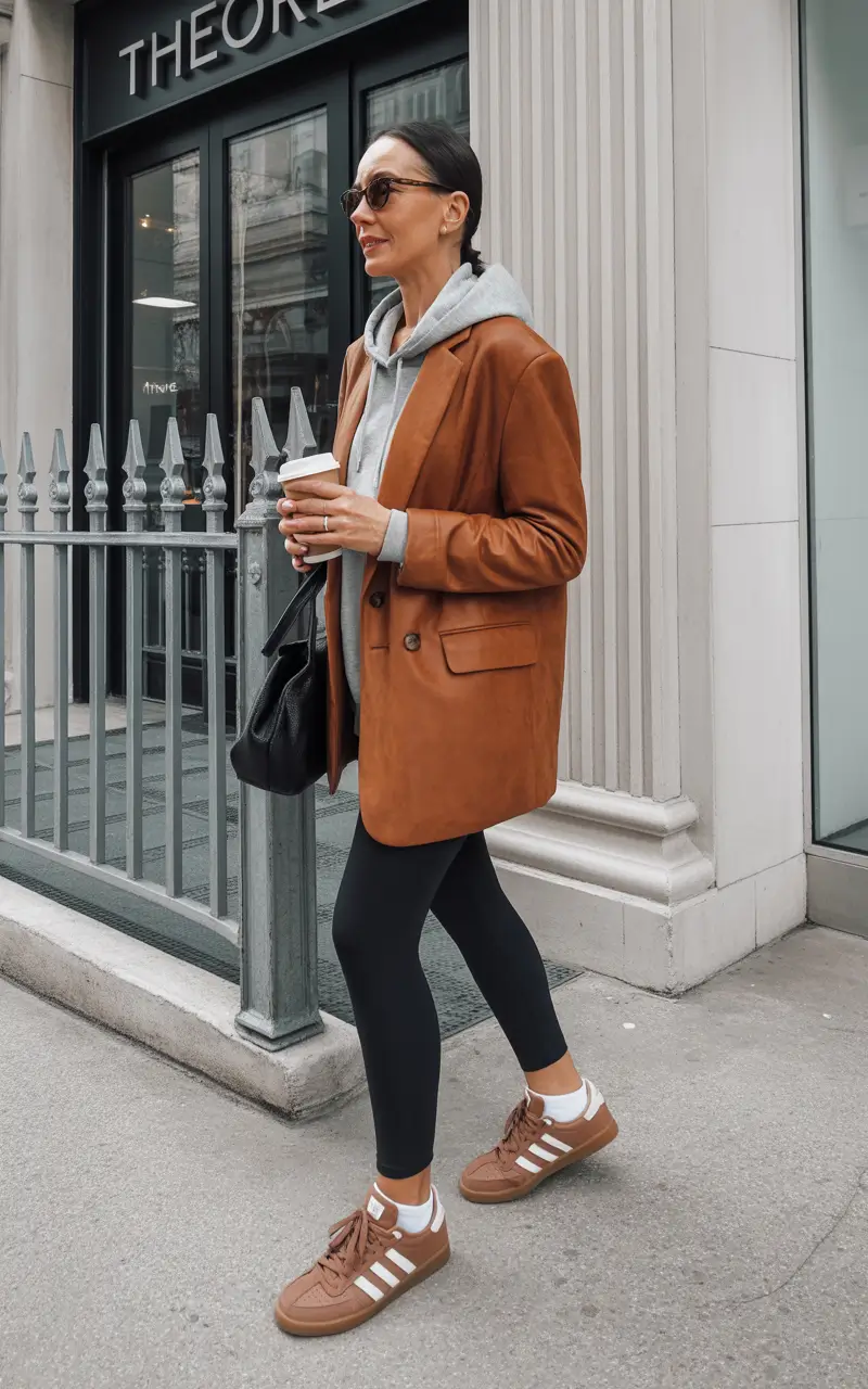 modern spring outfits for women over 50 2026 City Layers with Warm Tones and Modern Comfort