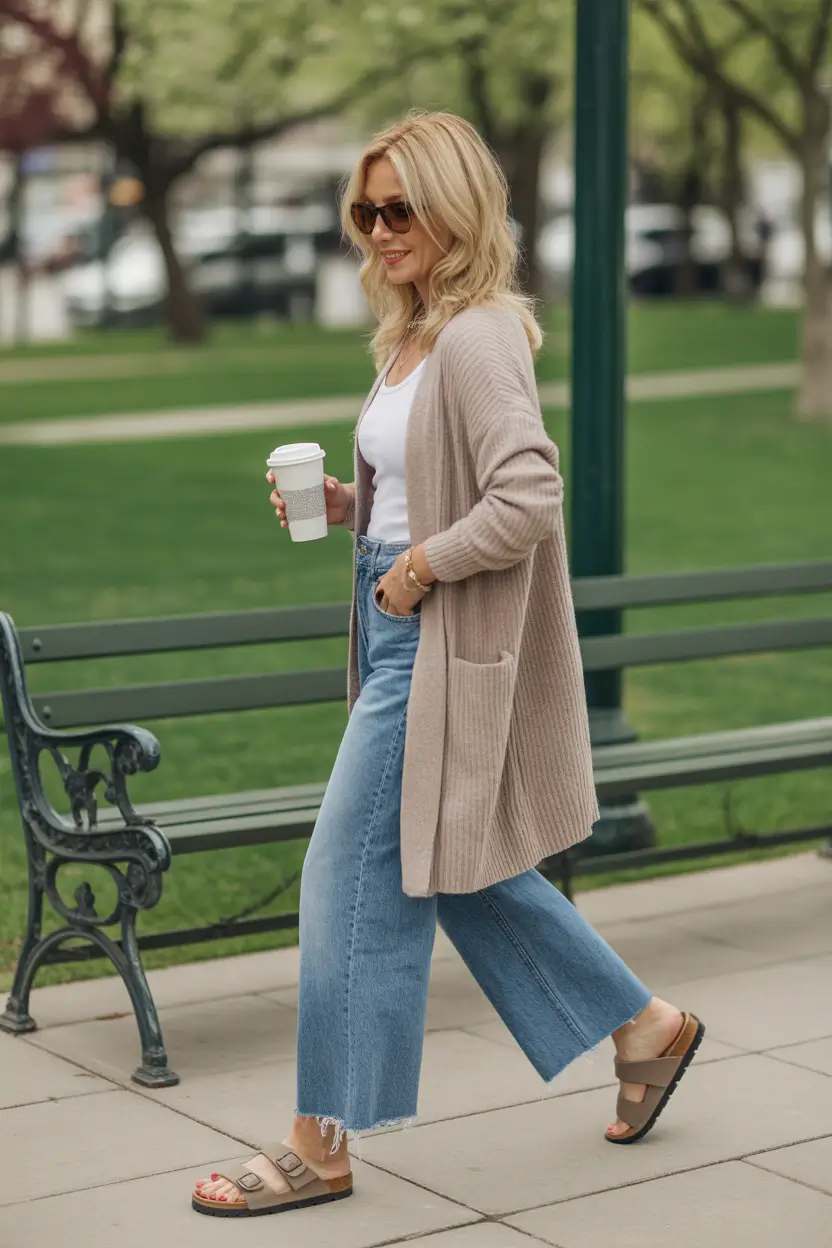 Modern Spring Outfits for Women Over 60 2026 Soft Knit Layers with Relaxed Denim for Everyday Spring