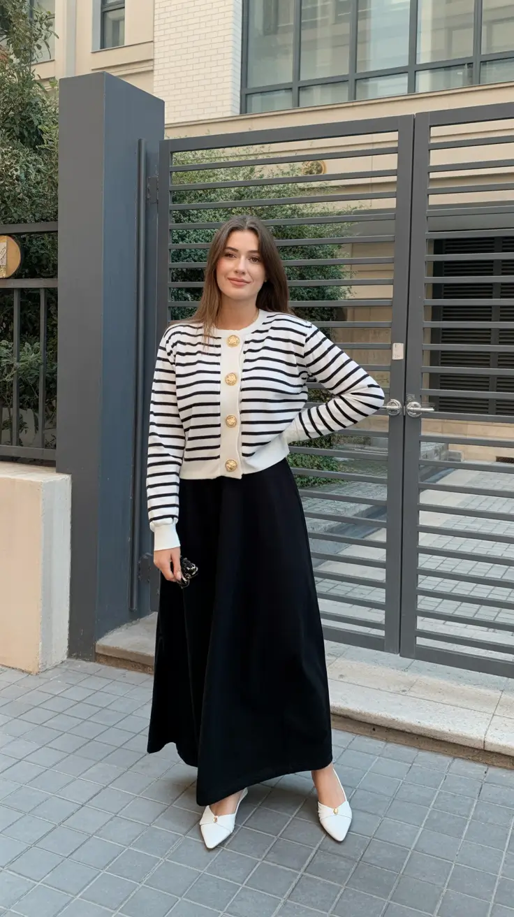 modest spring outfits cute 2026 Lace Sleeves With Structured Minimal Chic