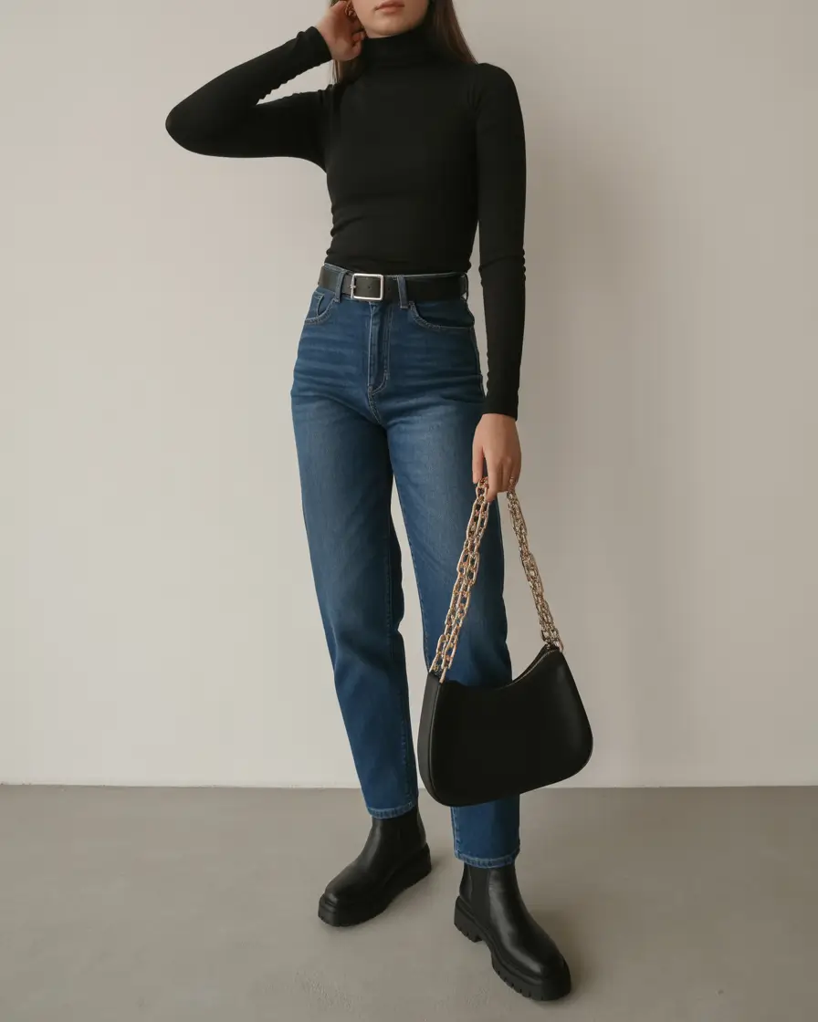 spring outfits cold weather Modern Simplicity with Clean Dark Accents