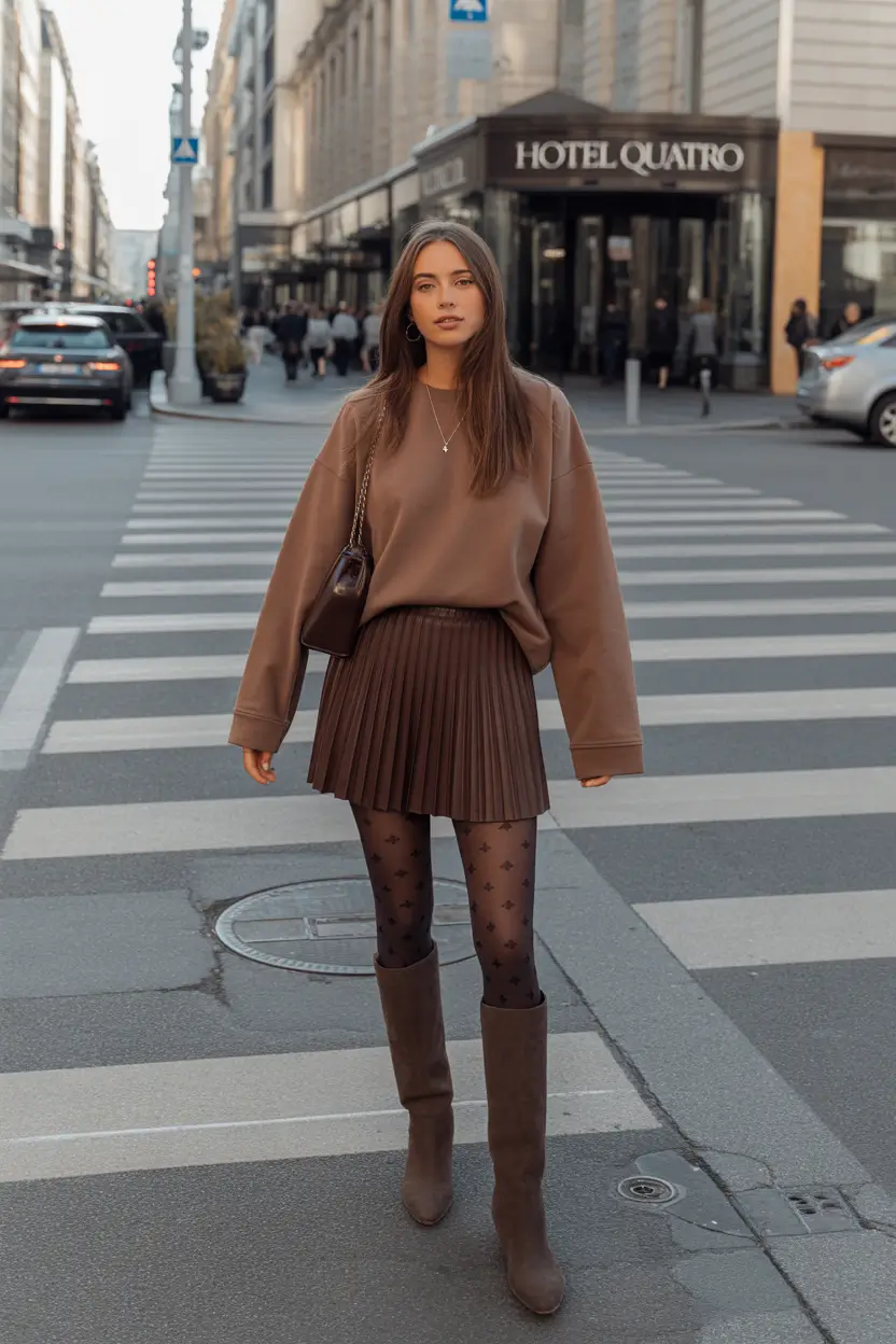 spring outfits dress to impress Chocolate Layers with a City Girl Spring Mood