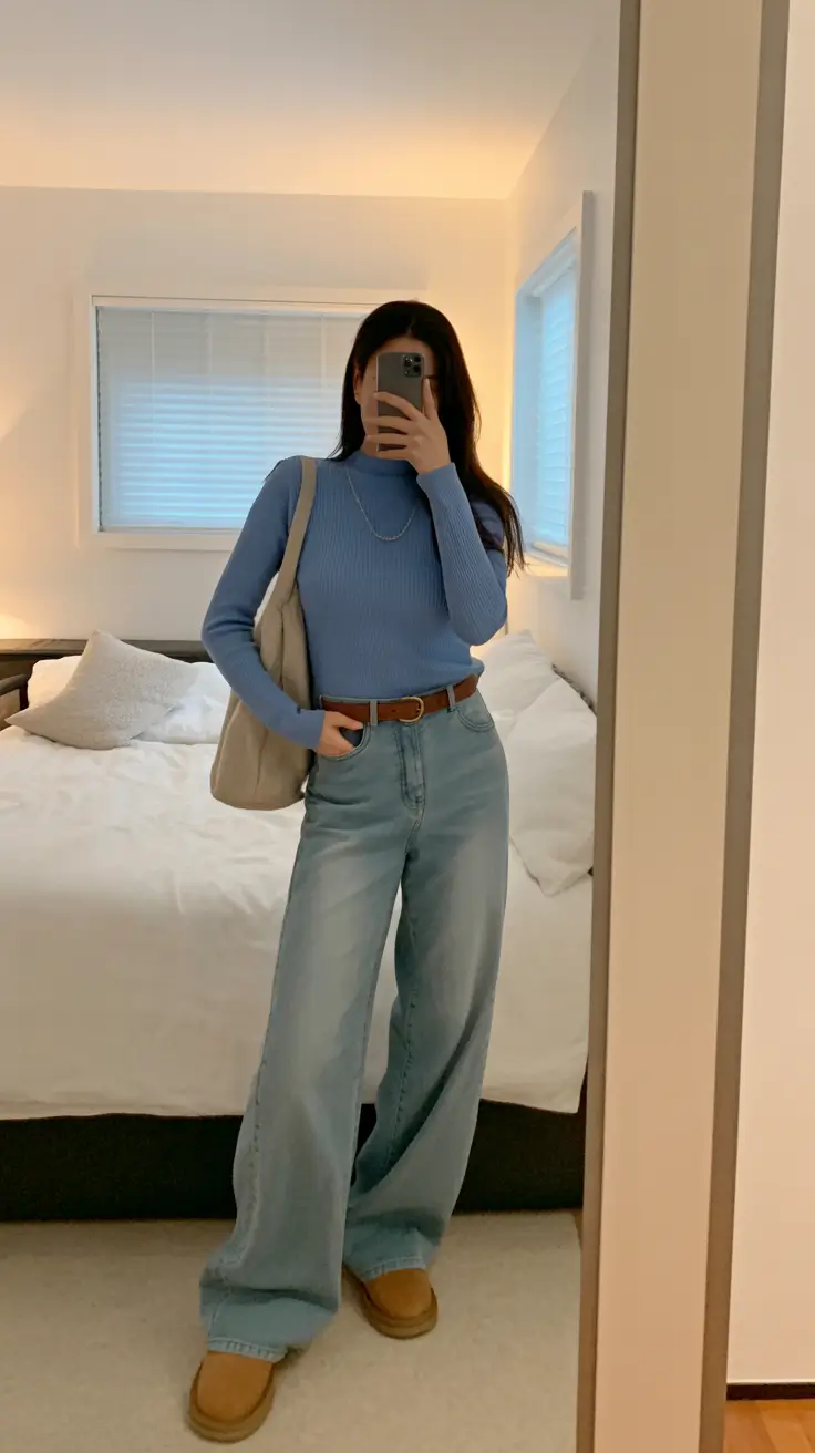 ready spring outfits 2026 trends Dusty Blue with Relaxed Denim Rhythm