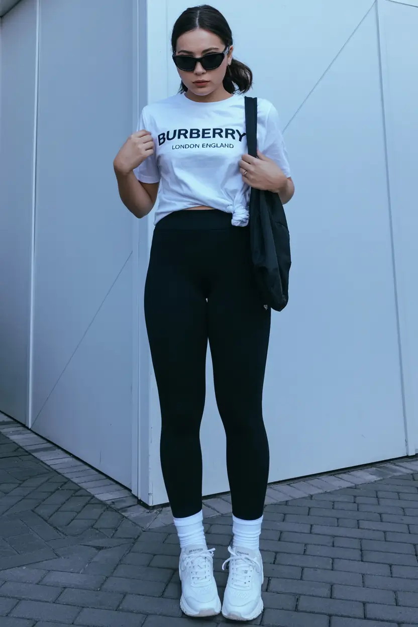 rustic leggings outfit spring 2026 Classic Tee and Leggings for a Modern Minimal Spring Moment