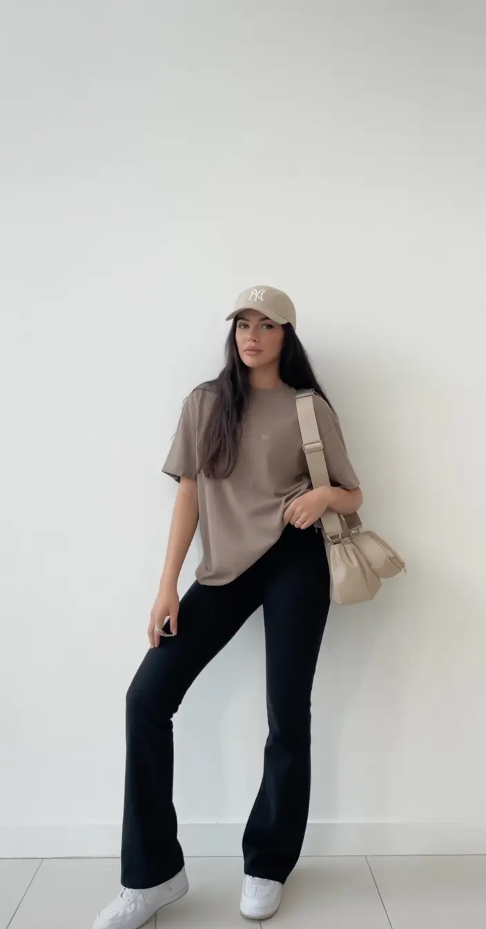 rustic leggings outfit spring 2026 Sporty Neutral Flair for a Modern Rustic Twist