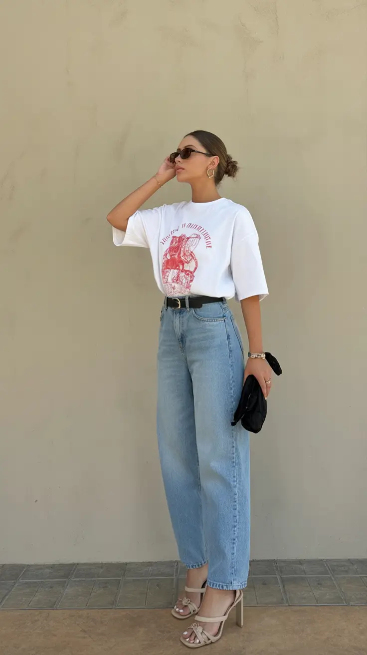 rustic spring date night outfit 2026 Clean Denim and Graphic Tee For Effortless Spring Cool