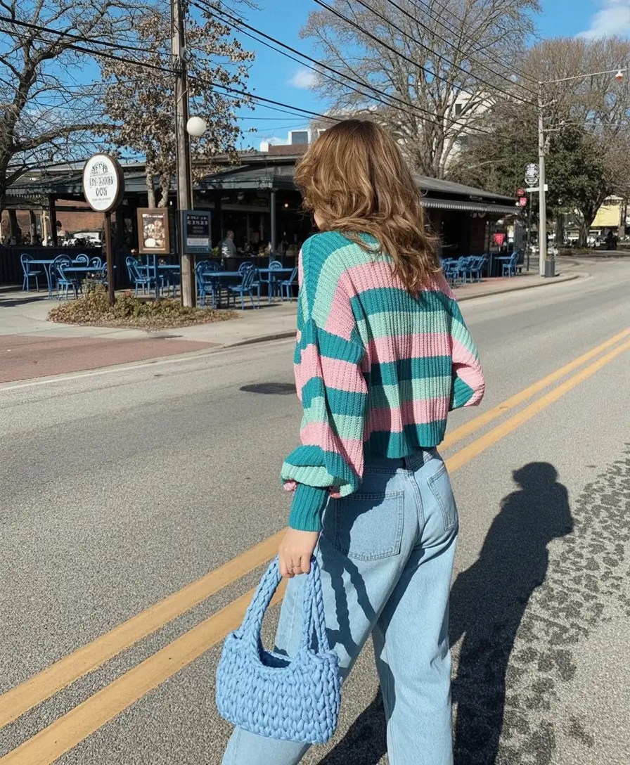 rustic winter to spring outfits 2026 Playful Color Stripes for a Fresh Spring Transition