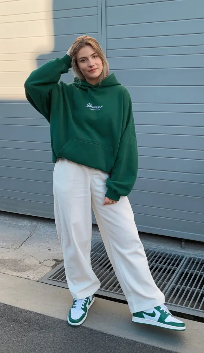 sophisticated spring transition outfits for 2026 Green Athleisure Comfort With Light Spring Balance