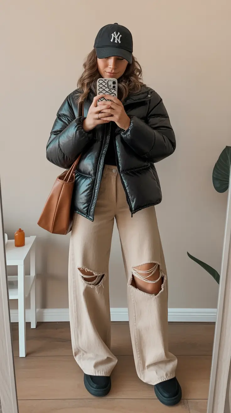 sophisticated spring transition outfits for 2026 Puffer Layers With Casual Urban Warmth