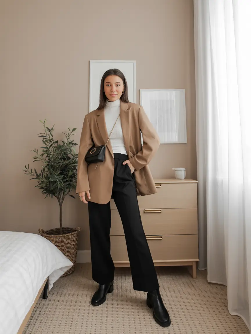 spring blazer outfits for casual wear 2026 Warm Neutrals With Classic Tailored Balance