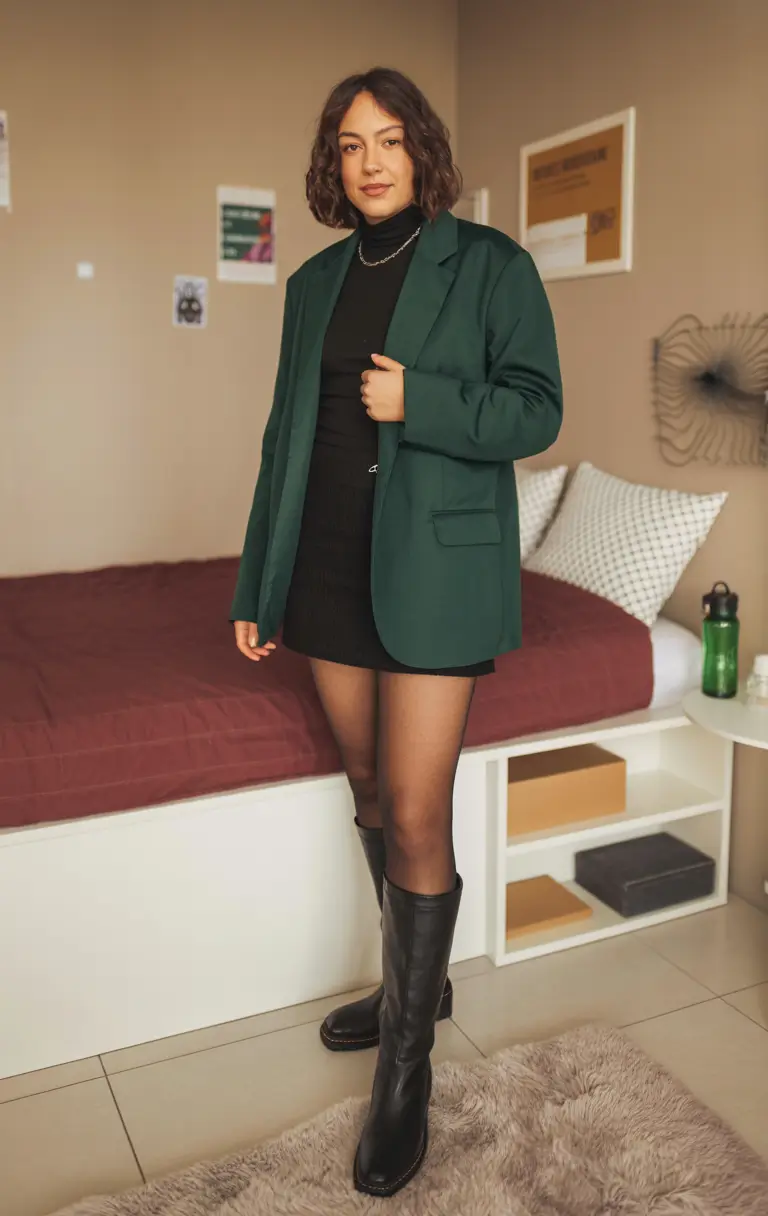 spring blazer outfits for casual wear 2026 Deep Greens With Quiet Confidence