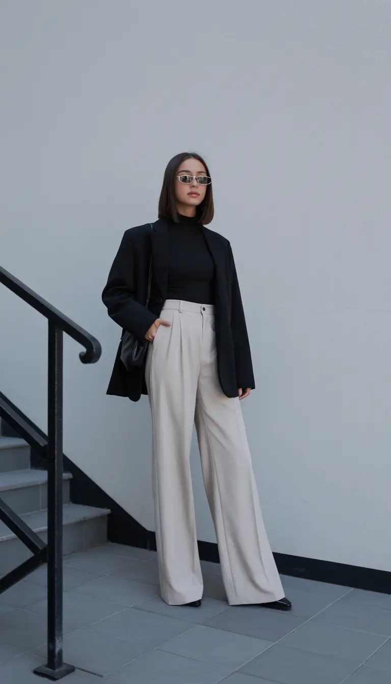 spring blazer outfits for casual wear 2026 Clean Monochrome With Tailored Ease