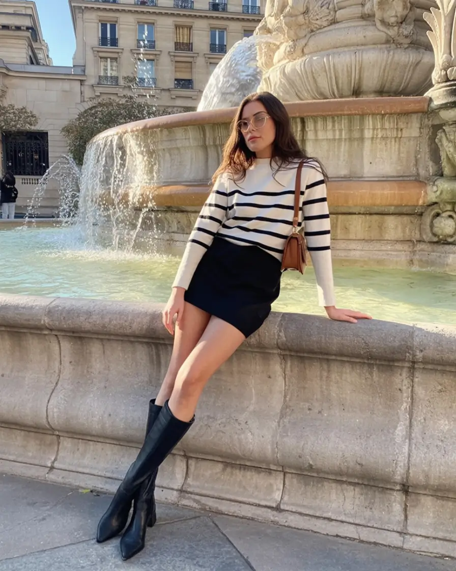 spring formal outfits for women 2026 Parisian Stripes With Springtime Ease