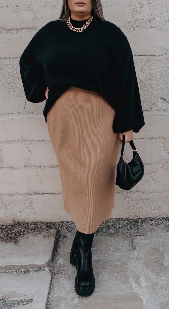 stylish plus size outfits for spring 2026 Bold Neutrals with Sculpted Minimalism